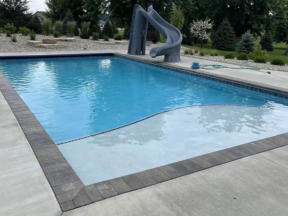 pool with slide